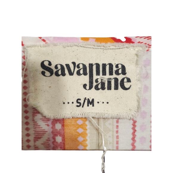 Savanna Jane Sunrise Embroidered Boho Poncho Blouse Top S/M Festival Vibe - Picture 6 of 7
